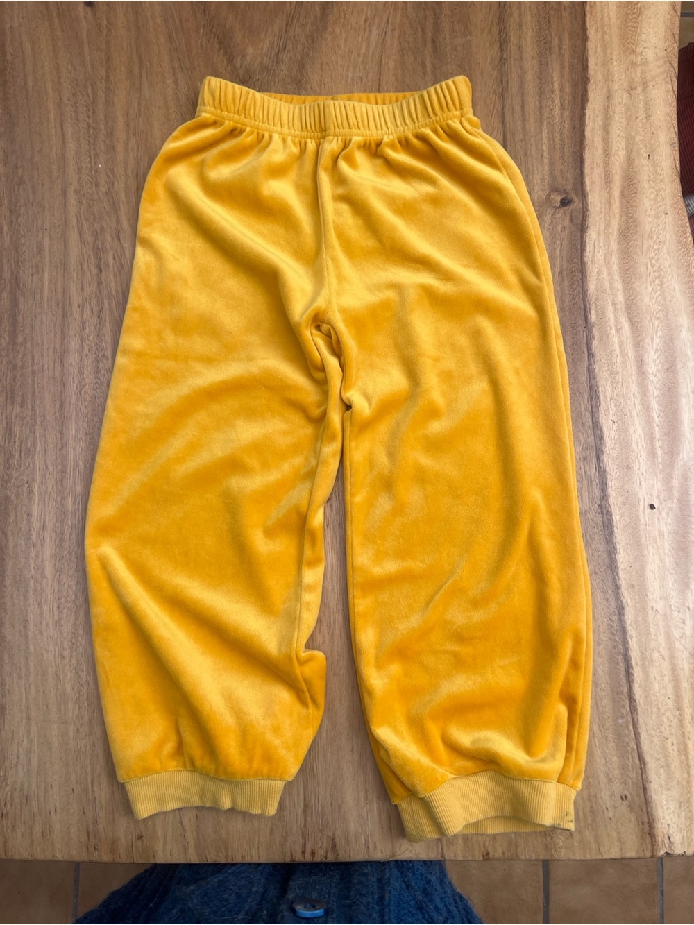 Kids Cozy Elastic-Waist Velvet Joggers - saffron Yellow